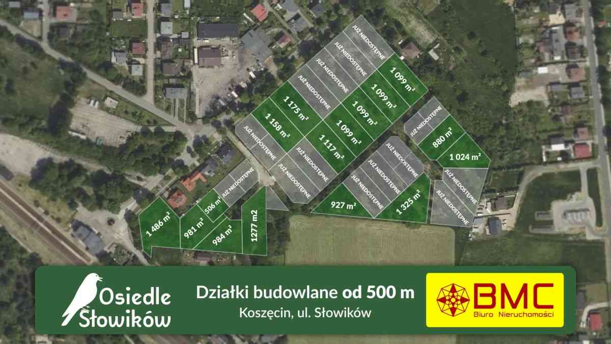 Działka budowlana Koszęcin ul. Słowików 1099m2 - zdjęcie 2