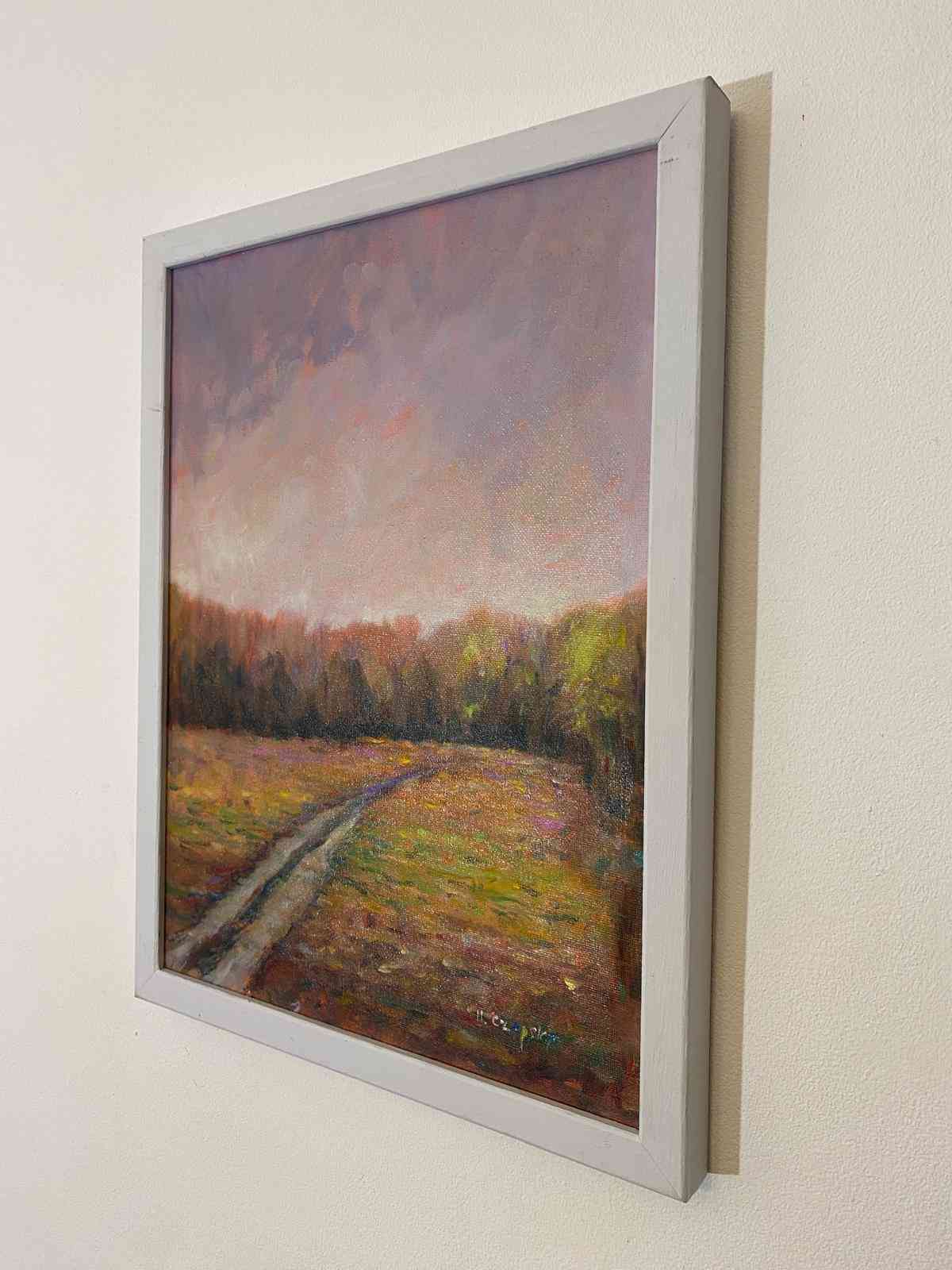 Obraz olejny,, Jesień" w drewnianej ramie . 187 zł - zdjęcie 6