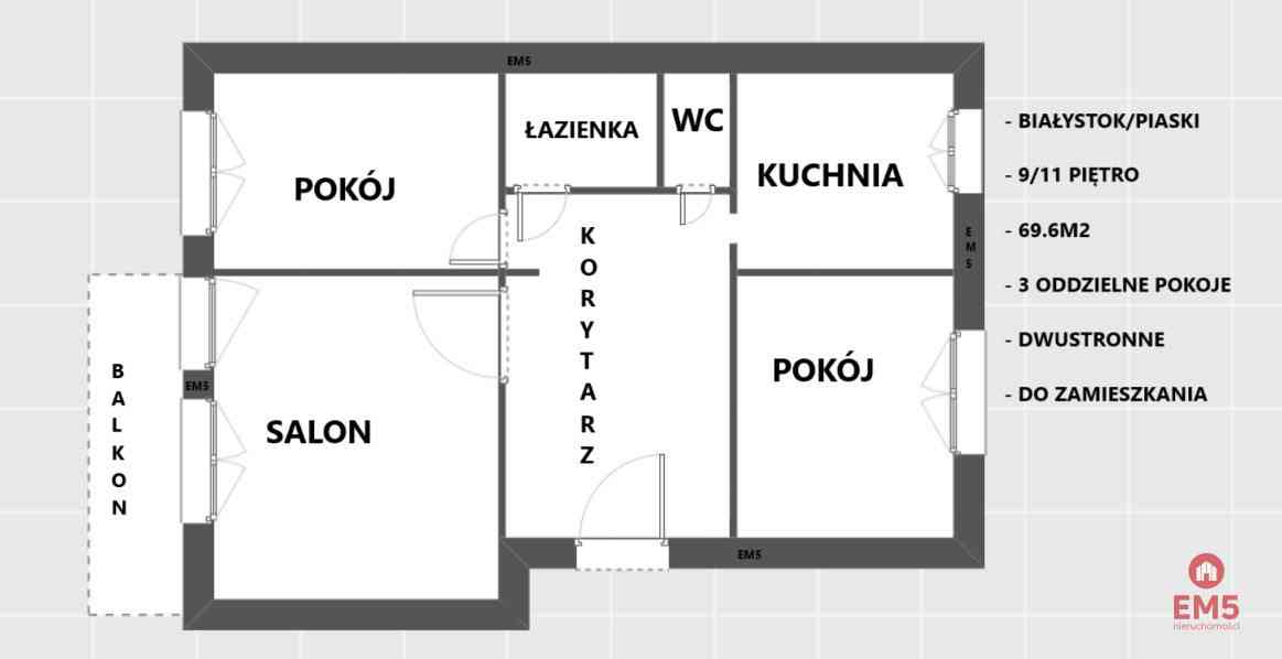 Legionowa 3 oddzielne pokoje USK,DSK - zdjęcie 5