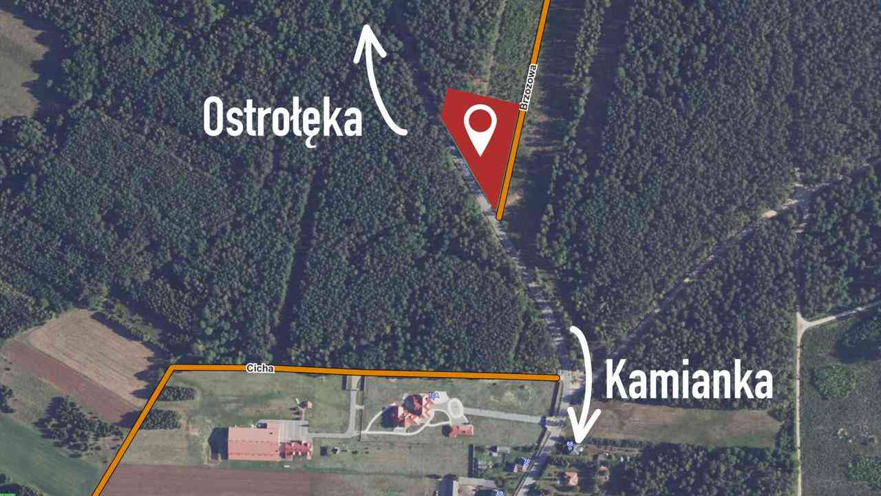 Na sprzedaż działka budowlano-leśna w Kamiance, 58,81 ara