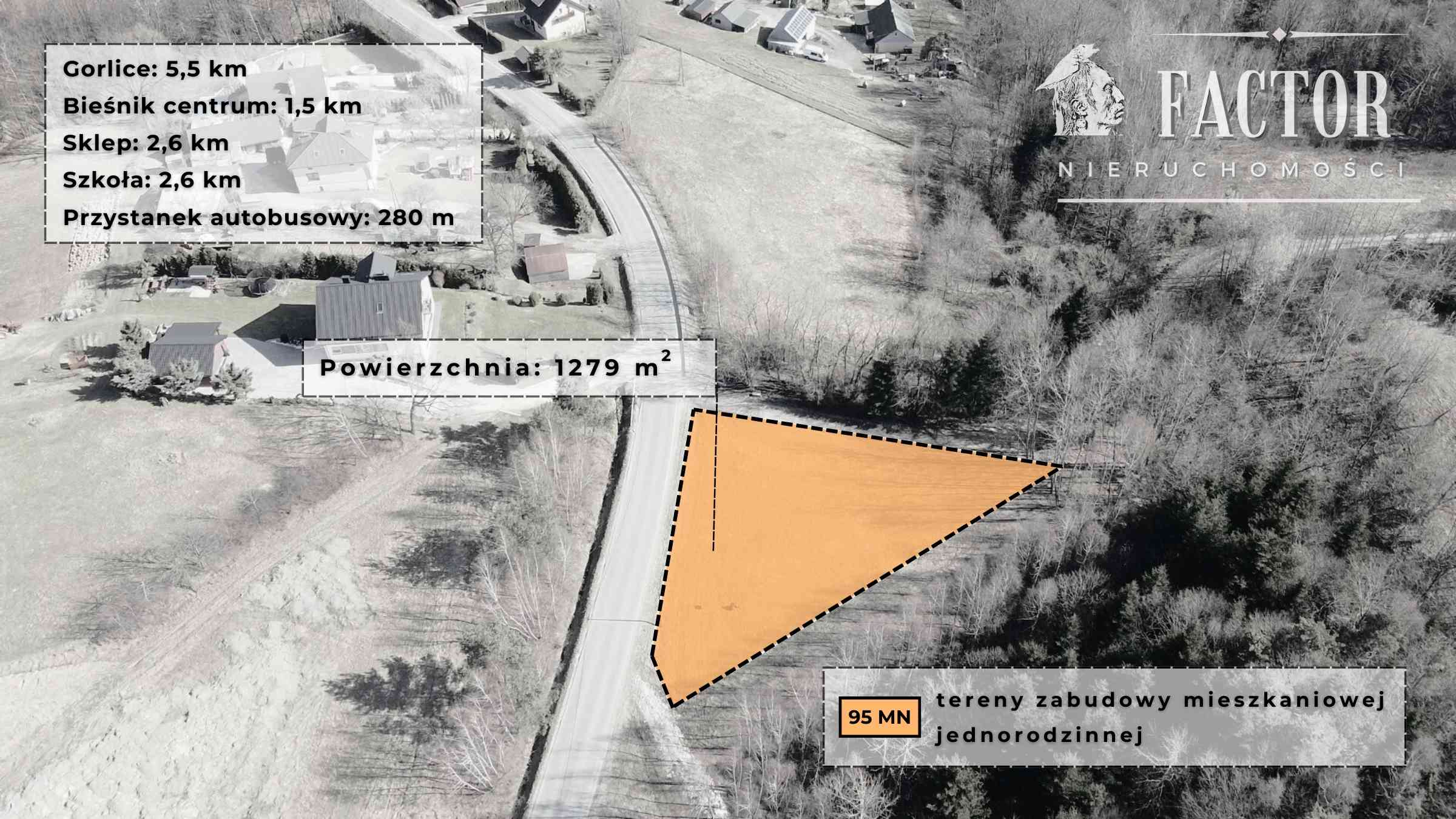 Działka budowlana na sprzedaż Bieśnik, 1279 m²