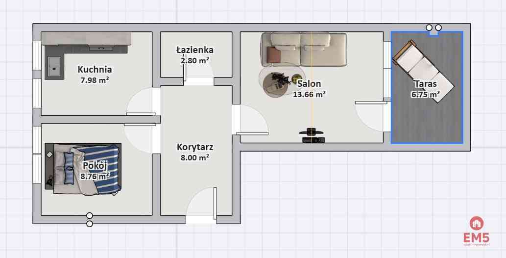 2 pokoje 44m2 Ul.Dubois - zdjęcie 7