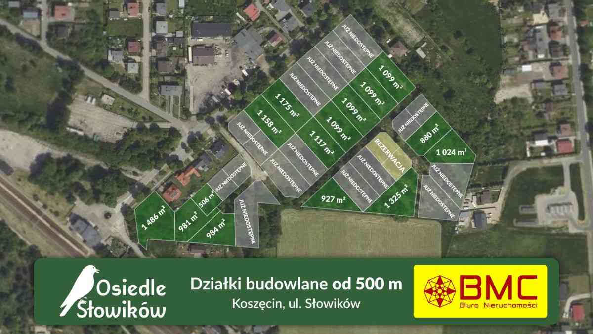 Działka budowlana Koszęcin 1117m2 Słowików - zdjęcie 2