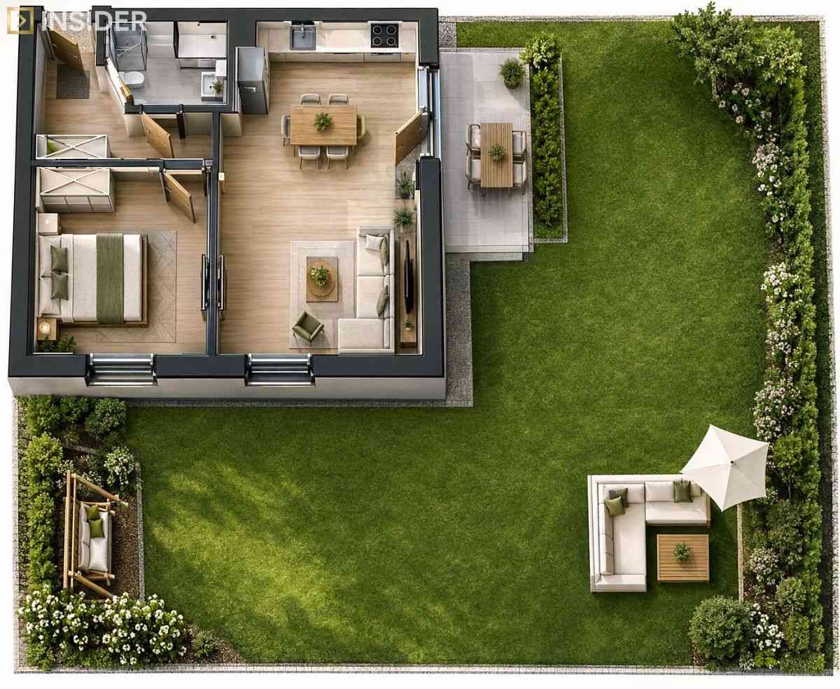 130 m2 ogrodu | 2 pokoje | Nowa inwestycja | Gotow