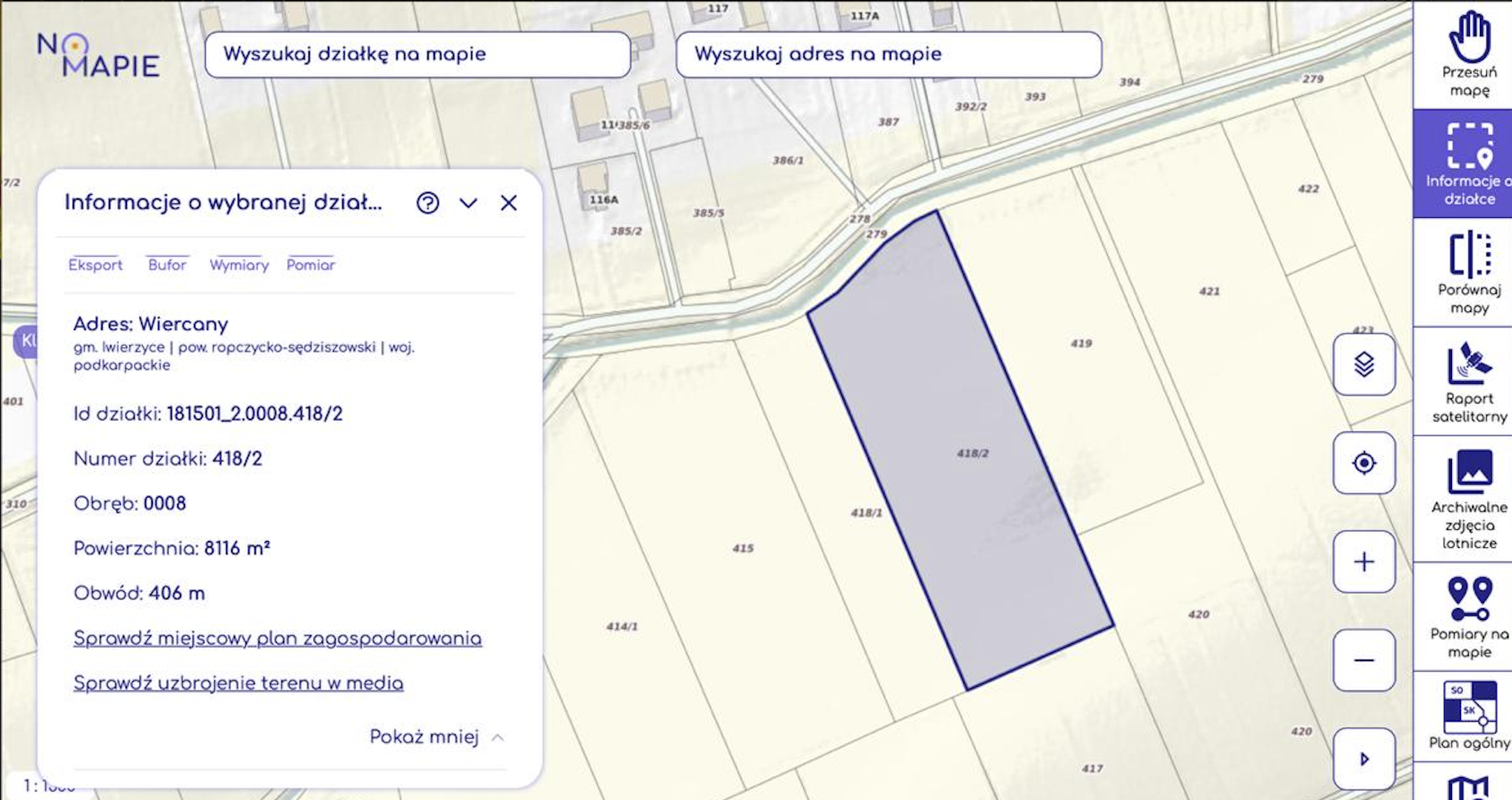 Sprzedam działkę – Wiercany, gm. Iwierzyce | 8116 m²