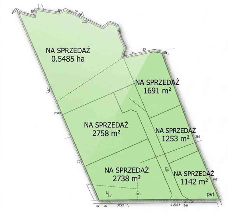 Działka z Warunkami Zabudowy 1691 m2