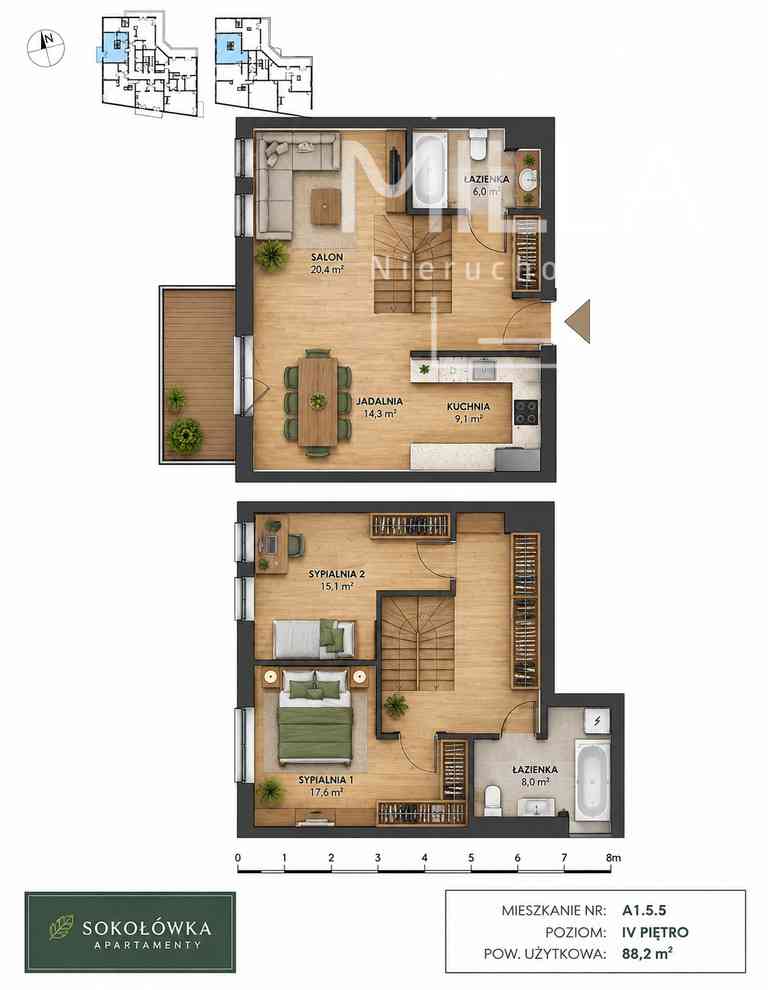 Wyjątkowy dwupoziomowy apartament 88 m² Sokołówka - zdjęcie 16