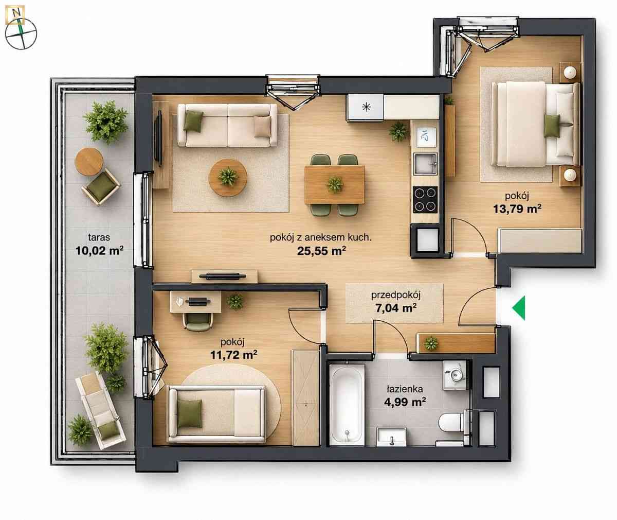 Penthouse | 3 pok | Taras 10m2 | inwestycja zakońc - zdjęcie 13