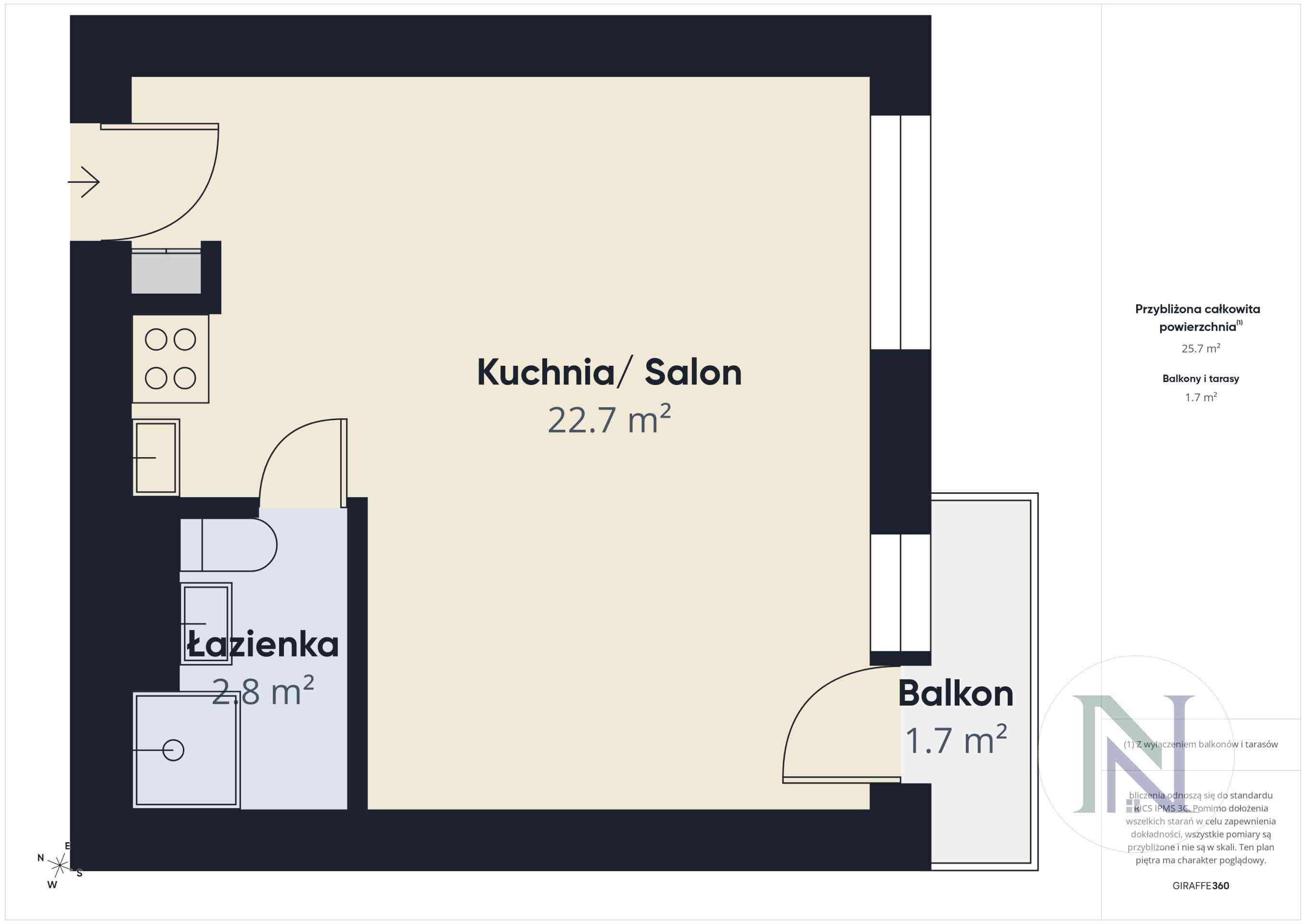 Kawalerka, 1-pok, 26 m², balkon, widok, zwierzęta - zdjęcie 4
