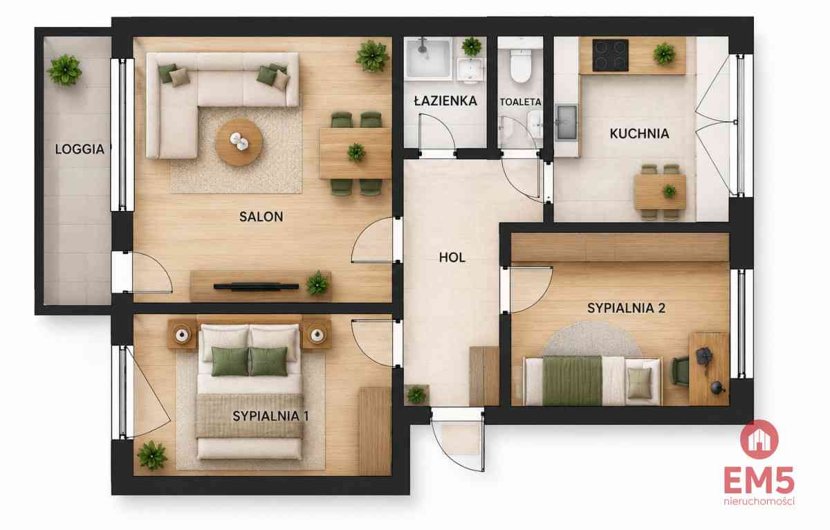 3 pokoje, 58,6 m² | Dwustronne mieszkanie - zdjęcie 11